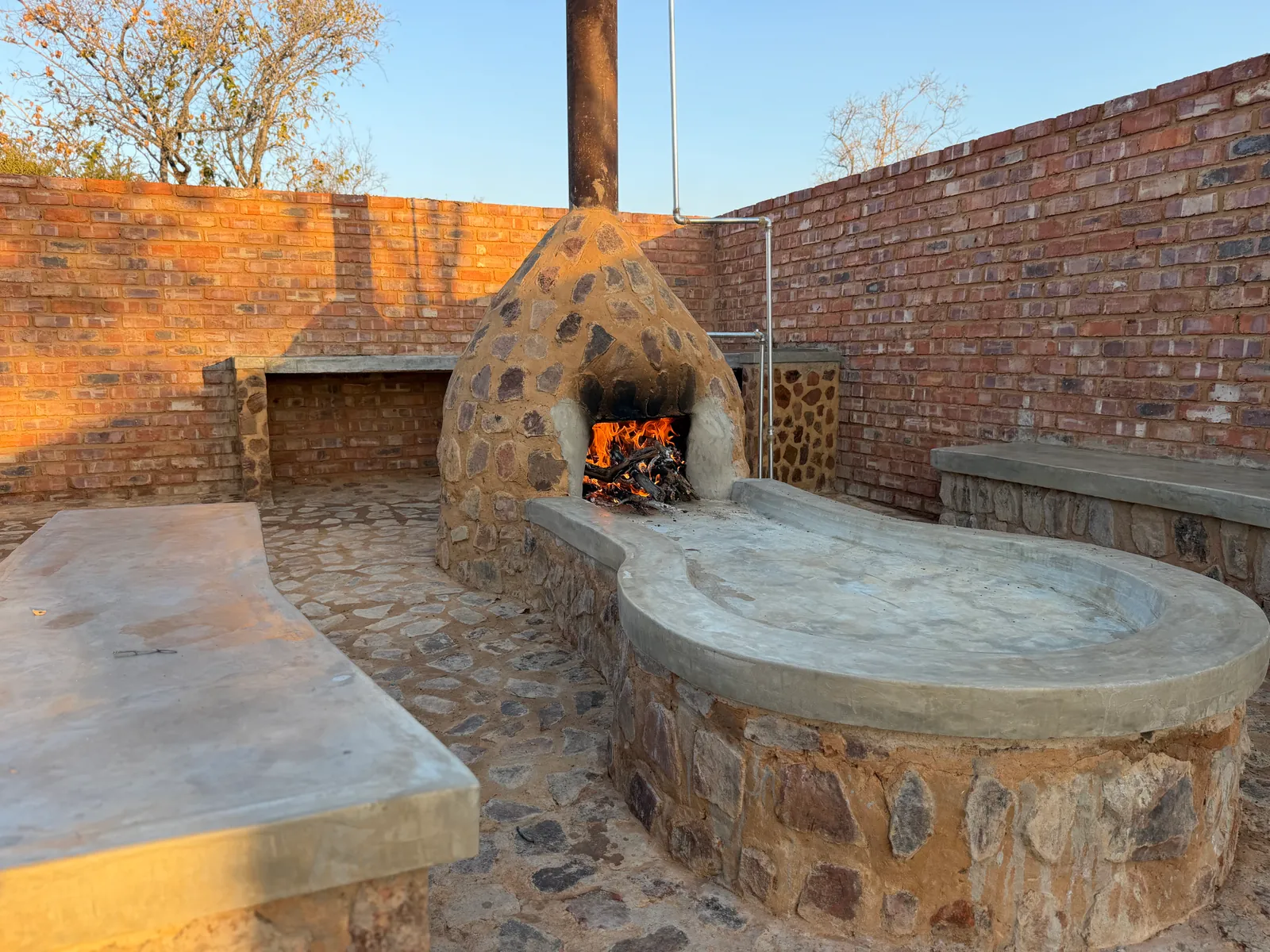 Outdoor boma fireplace